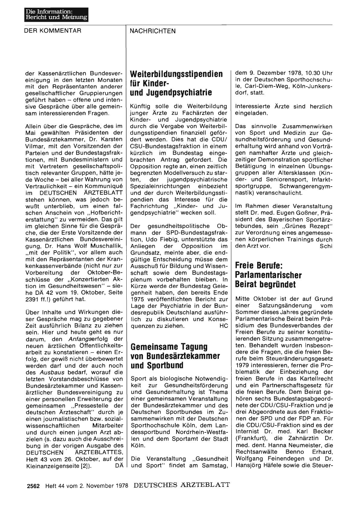 Vorschauseite 1: Gemeinsame Tagung von Bundesärztekammer und Sportbund
