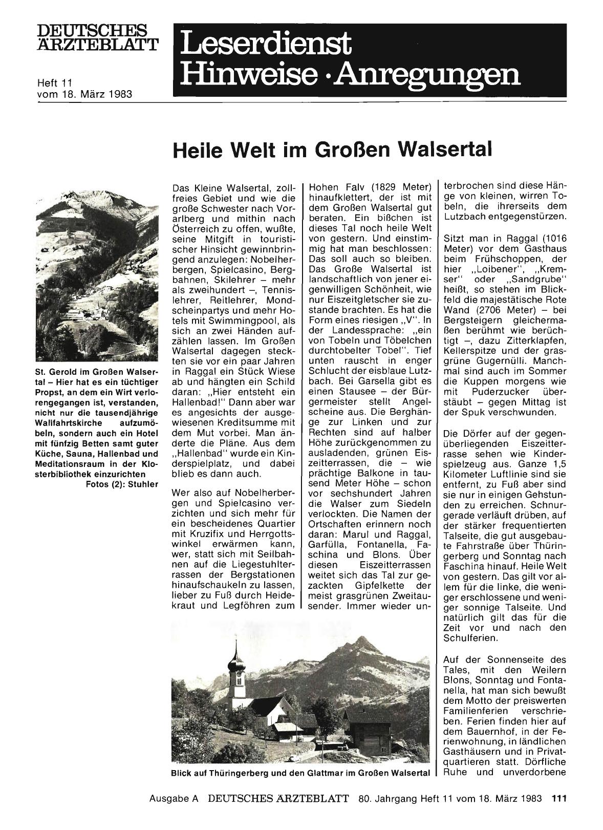 Vorschauseite 1: Heile Welt im Großen Walsertal