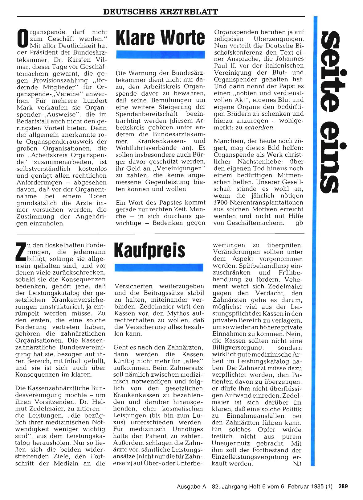 Vorschauseite 1: Klare Worte