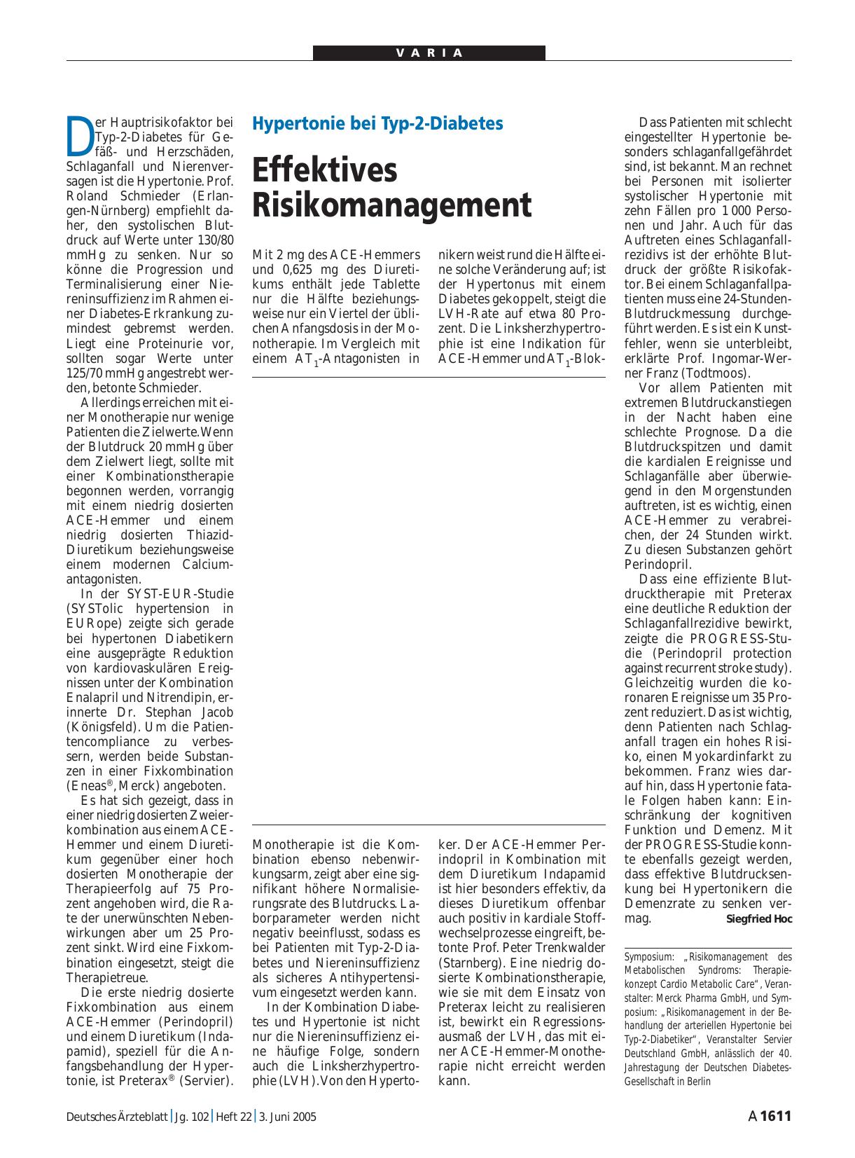 Vorschauseite 1: Hypertonie bei Typ-2-Diabetes: Effektives Risikomanagement