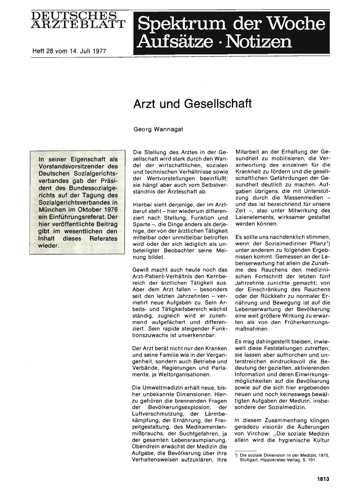 Vorschauseite 1: Arzt und Gesellschaft
