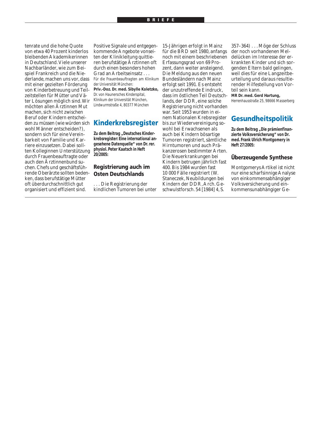 Vorschauseite 1: Gesundheitspolitik: Überzeugende Synthese