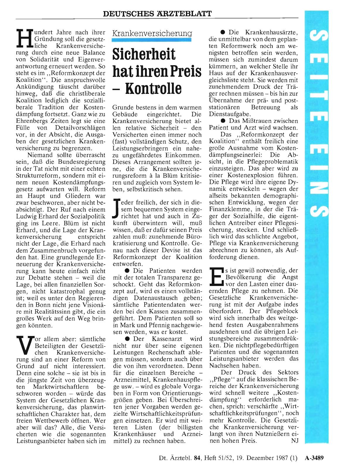 Vorschauseite 1: Krankenversicherung: Sicherheit hat ihren Preis Kontroll