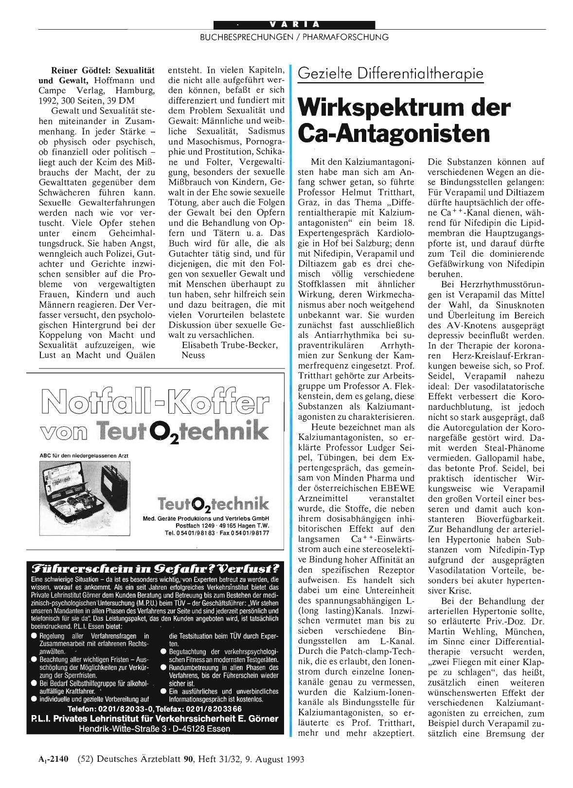 Vorschauseite 1: Gezielte Differentialtherapie: Wirkspektrum der Ca-Antagonisten