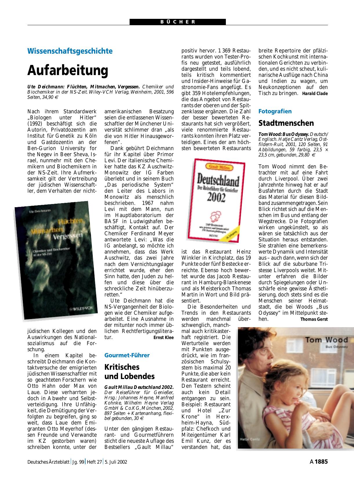 Vorschauseite 1: Gault Millau Deutschland 2002: Der Reiseführer für Genießer