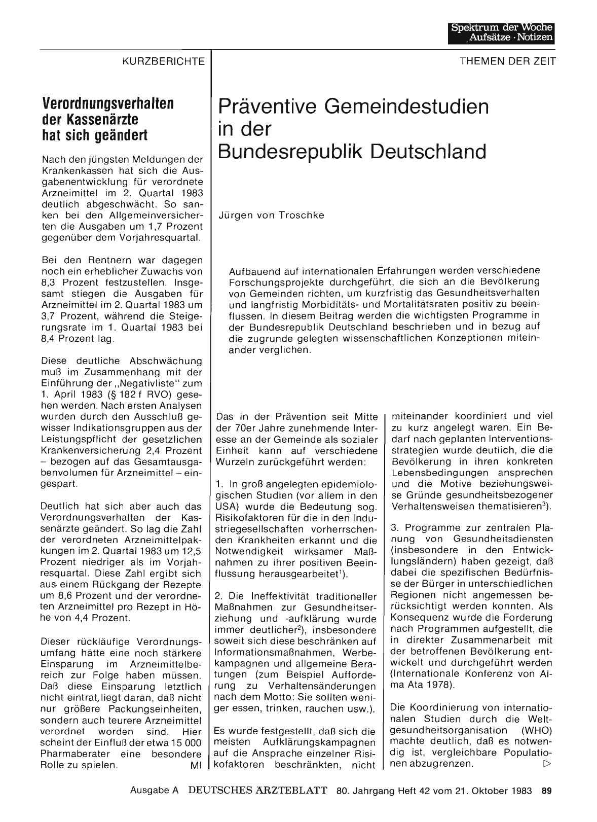 Vorschauseite 1: Verordnungsverhalten der Kassenärzte hat sich geändert