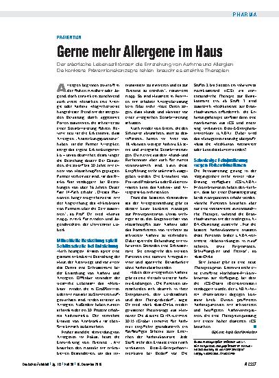 Vorschauseite 1: Prävention: Gerne mehr Allergene im Haus