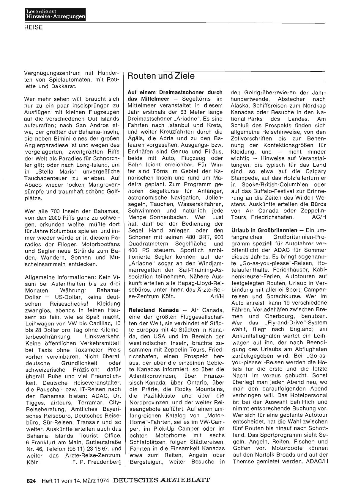 Vorschauseite 1: Routen und Ziele