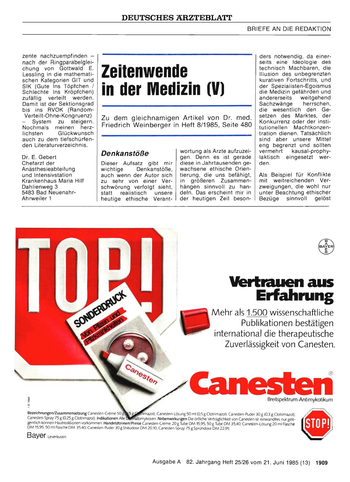 Vorschauseite 1: Zeitenwende in der Medizin (V): Denkanstöße