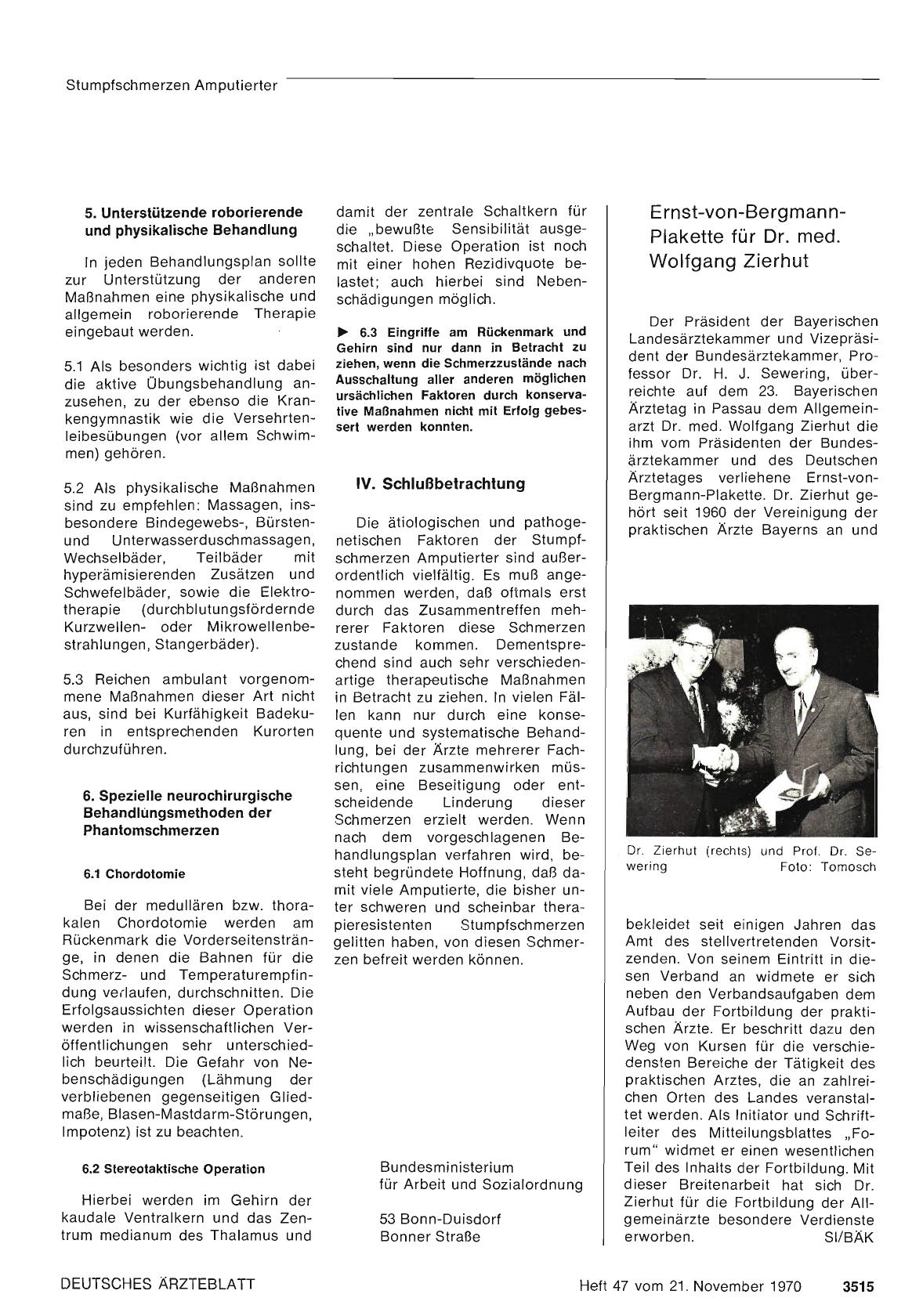 Vorschauseite 1: Ernst-von-Bergmann-Plakette für Dr. med. Wolfgang Zierhut