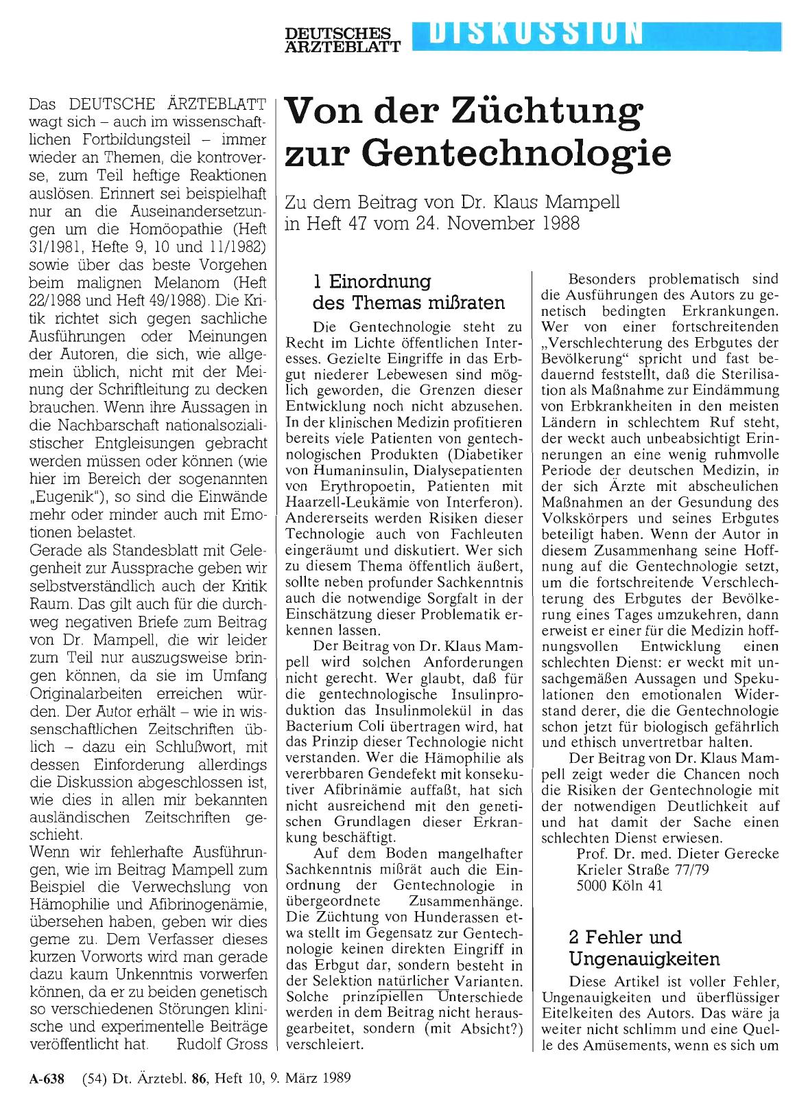 Vorschauseite 1: Von der Züchtung zur Gentechnologie: 2 Fehler und Ungenauigkeiten