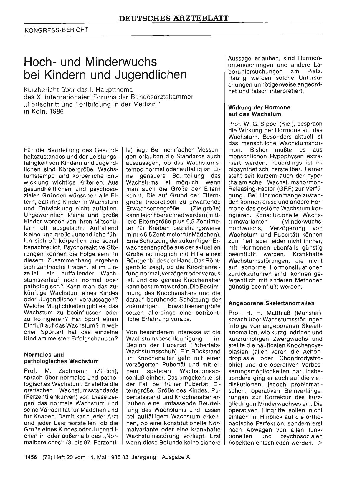 Vorschauseite 1: Hochund Minderwuchs bei Kindern und Jugendlichen