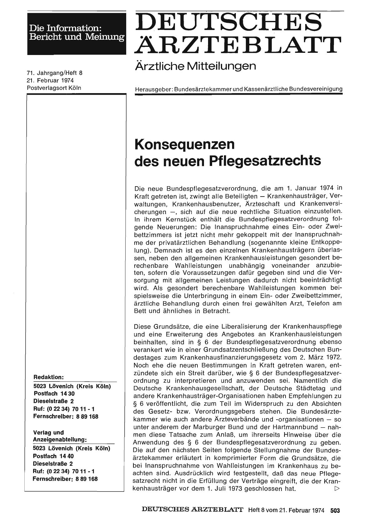 Vorschauseite 1: Konsequenzen des neuen Pflegesatzrechts