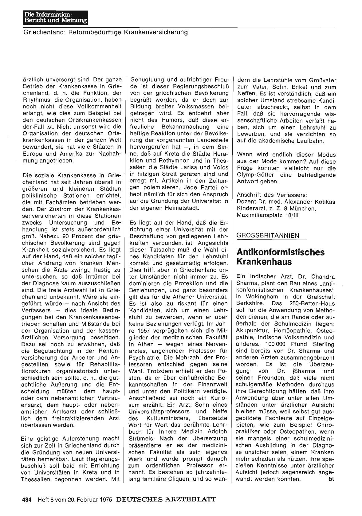 Vorschauseite 1: Großbritannien: Antikonformistisches Krankenhaus