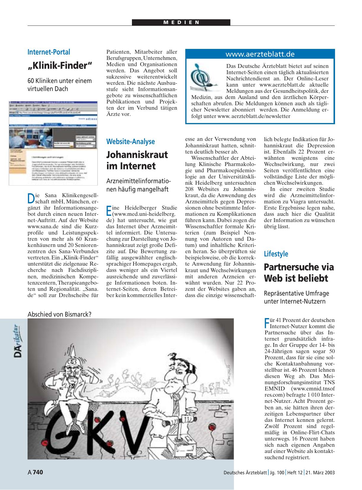 Vorschauseite 1: Internet-Portal: „Klinik-Finder“