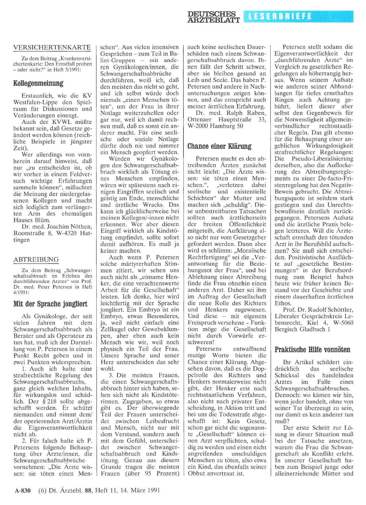 Vorschauseite 1: ABTREIBUNG: Mit der Sprache jongliert