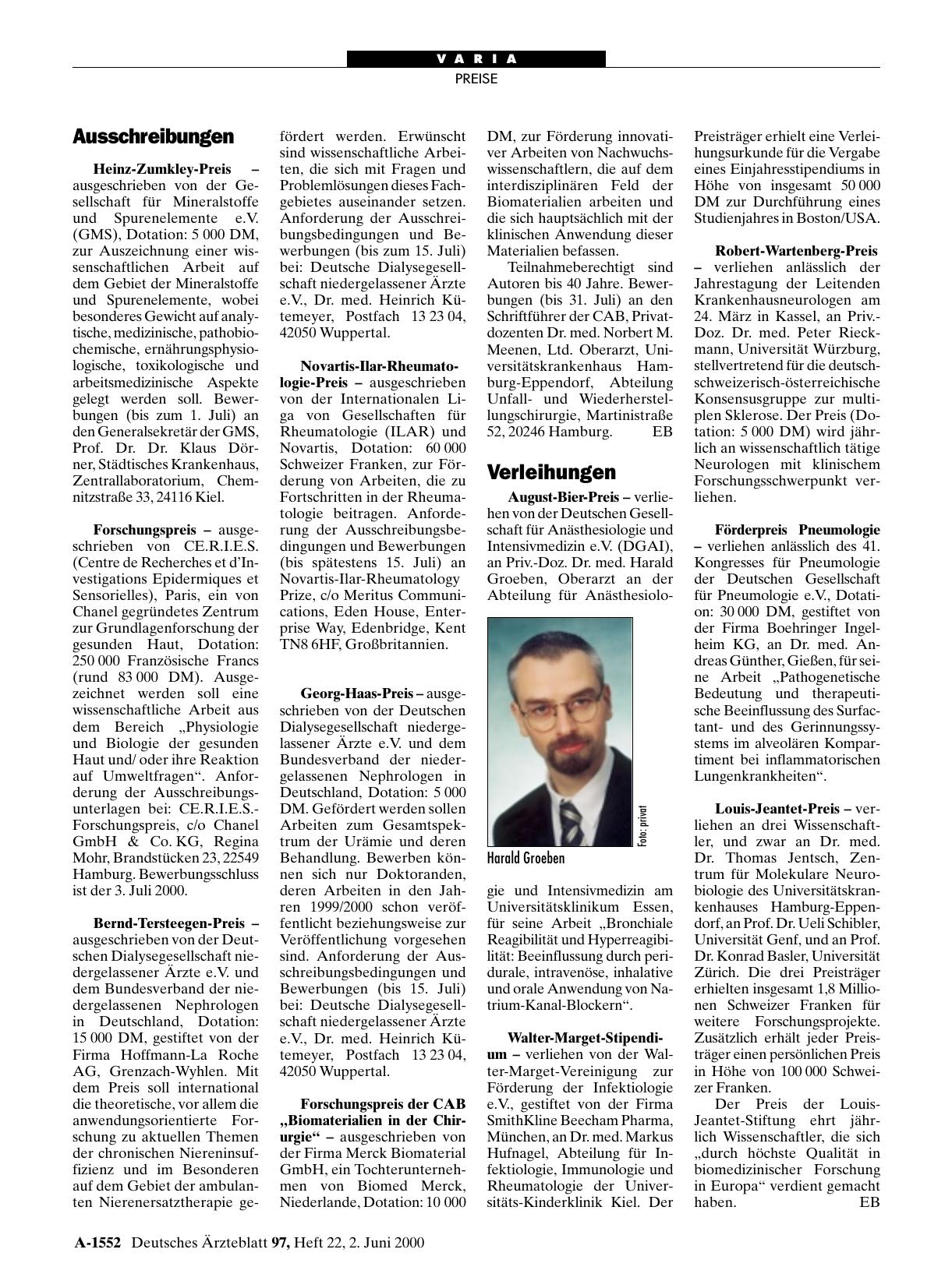 Vorschauseite 1: Ausschreibungen
