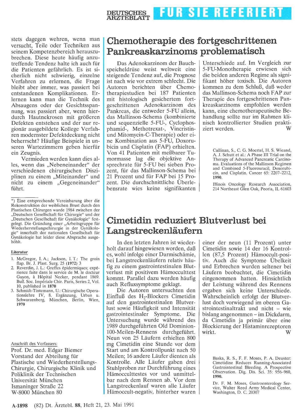 Vorschauseite 1: Cimetidin reduziert Blutverlust bei Langstreckenläufern