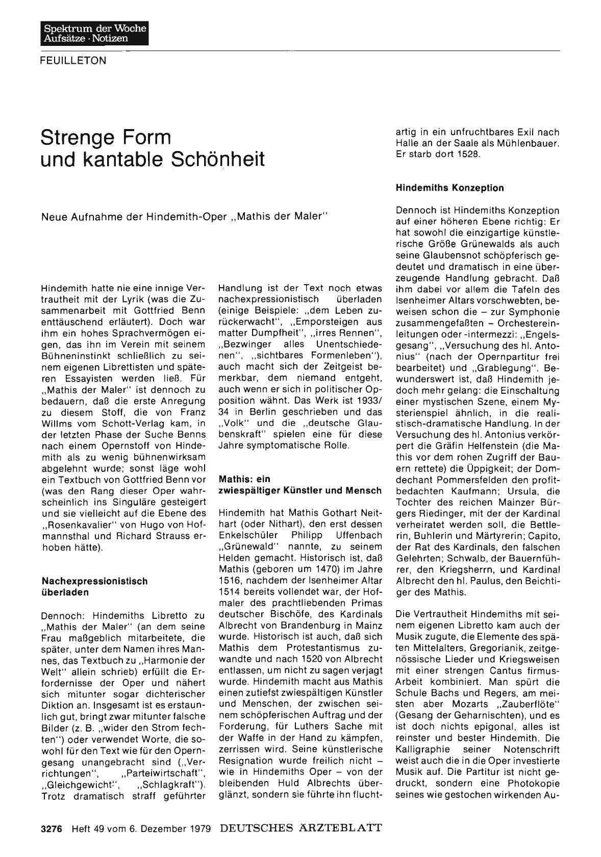 Vorschauseite 1: Strenge Form und kantable Schönheit: Neue Aufnahme der Hindemith-Oper „Mathis der Maler“