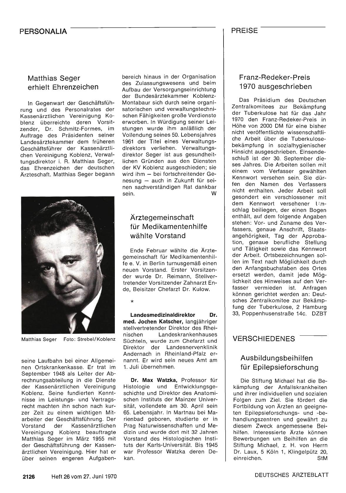Vorschauseite 1: Dr. Jochen Katscher / Dr. Max Watzka