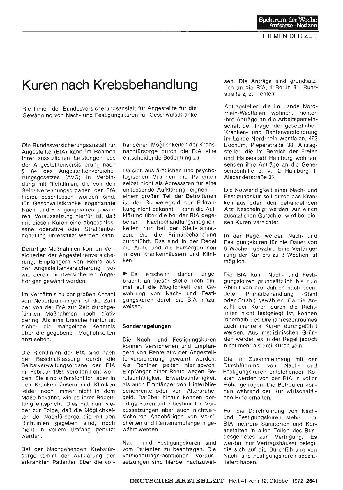 Vorschauseite 1: Kuren nach Krebsbehandlung