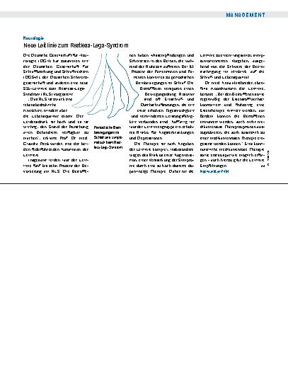 Vorschauseite 1: Neurologie: Neue Leitlinie zum Restless-Legs-Syndrom