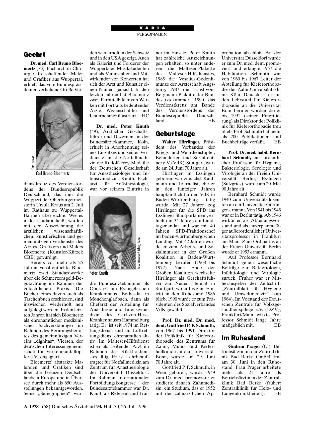 Vorschauseite 1: Geburtstage