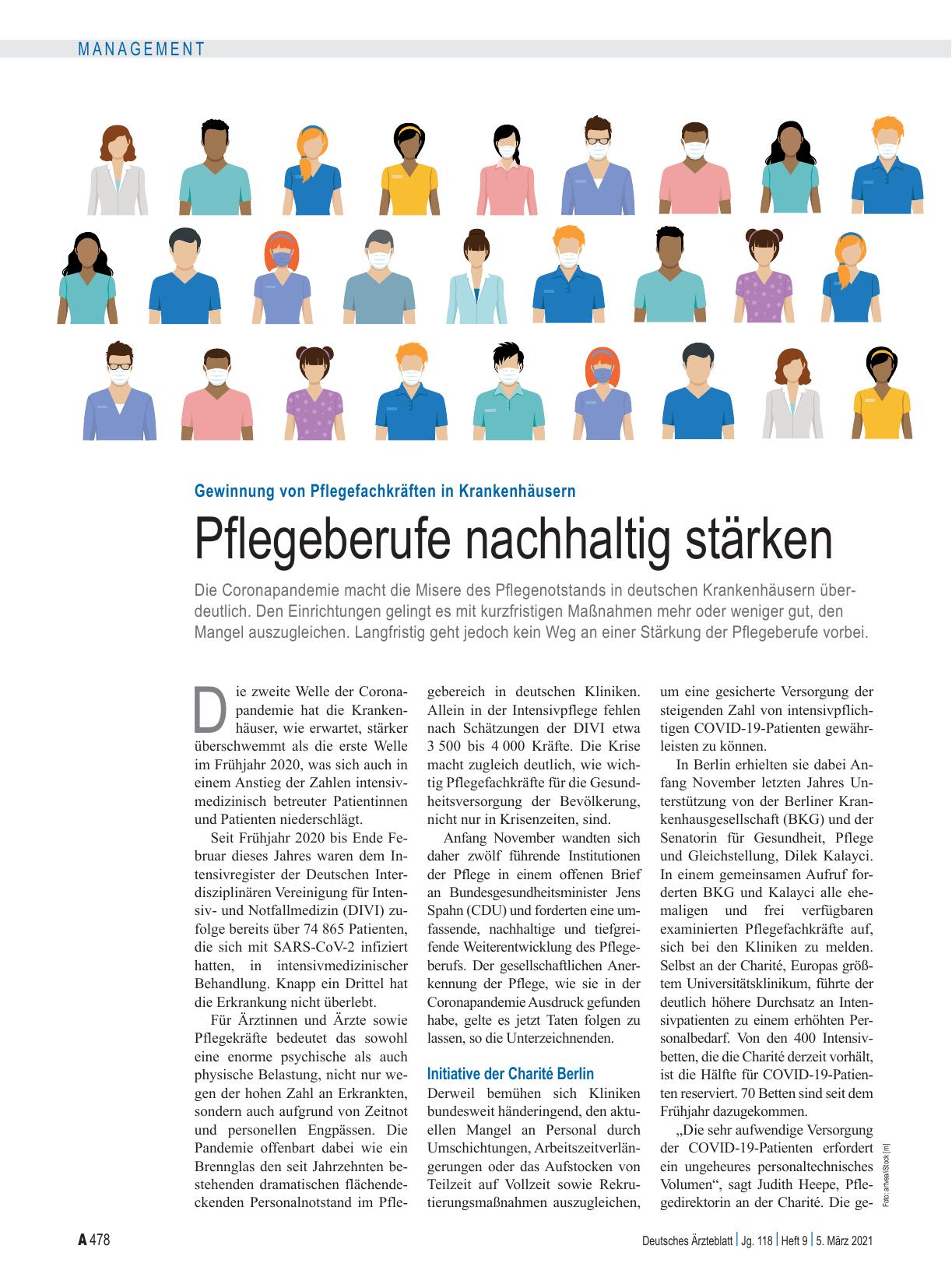 Vorschauseite 1: Gewinnung von Pflegefachkräften in Krankenhäusern: Pflegeberufe nachhaltig stärken
