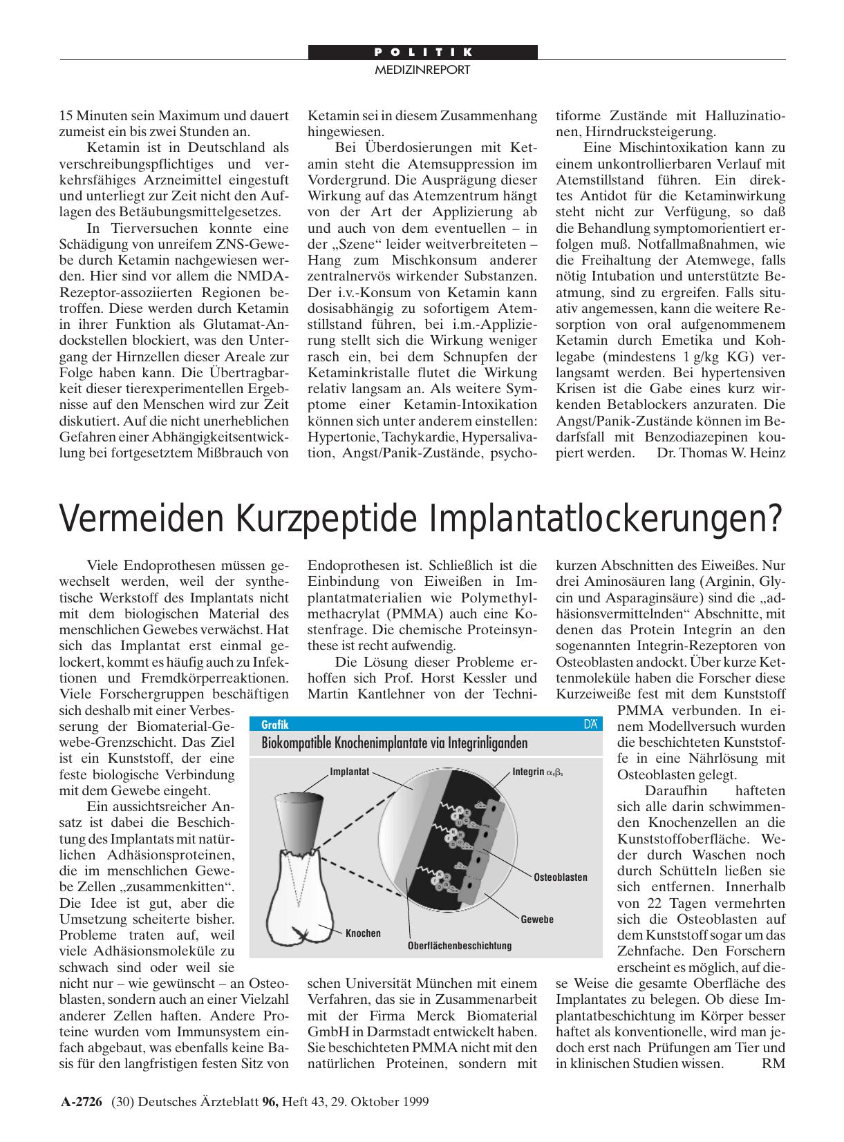 Vorschauseite 1: Vermeiden Kurzpeptide Implantatlockerungen?