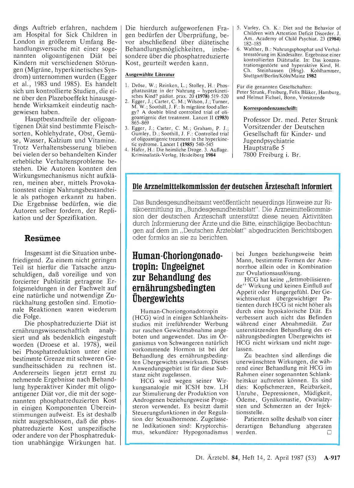 Vorschauseite 1: Human-Choriongonadotropin: Ungeeignet zur Behandlung des ernährungsbedingten Übergewichts