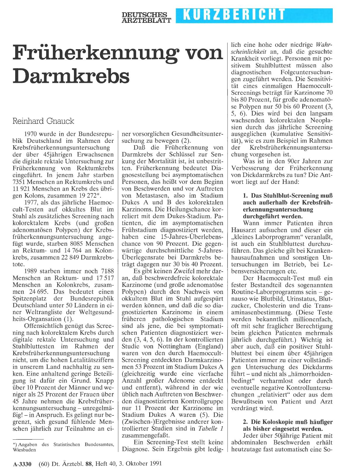 Vorschauseite 1: Früherkennung von Darmkrebs