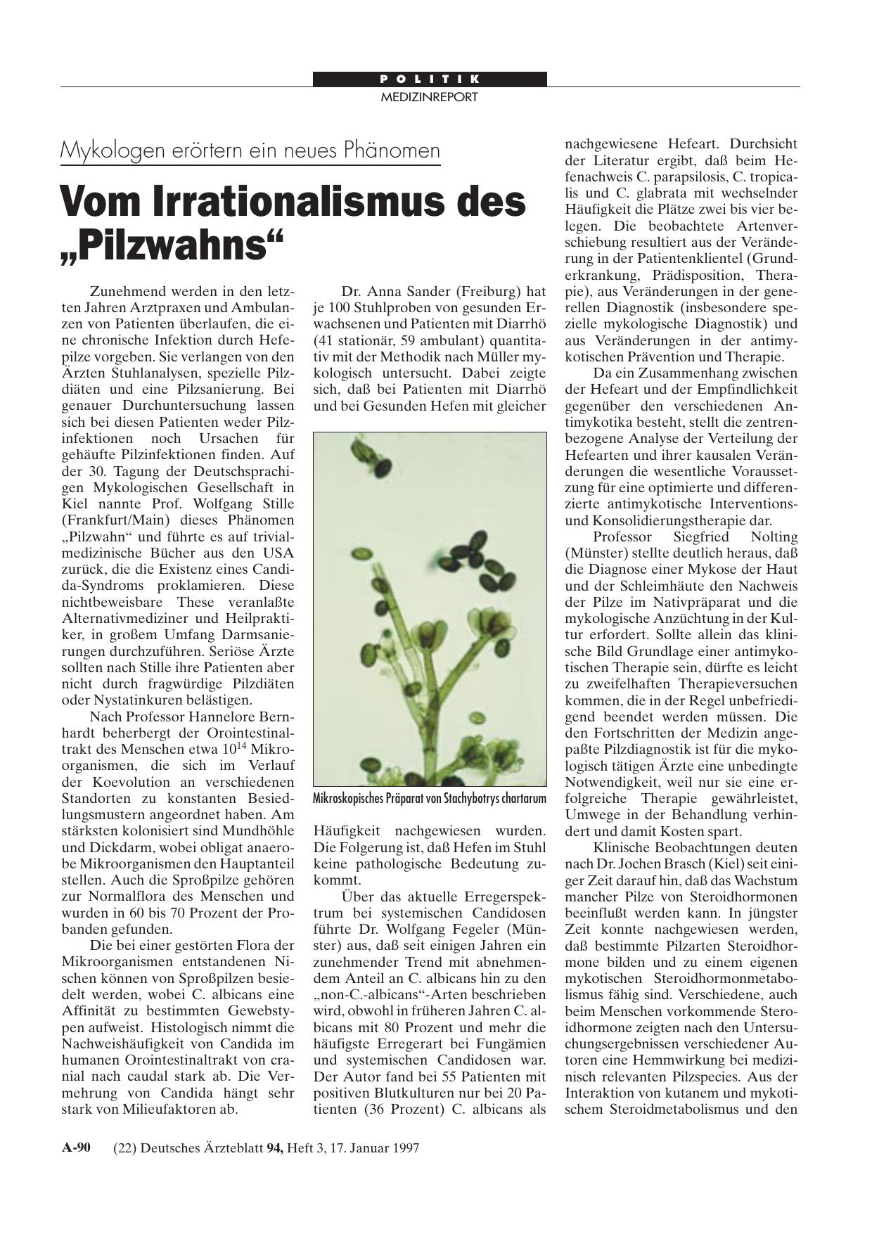Vorschauseite 1: Mykologen erörtern ein neues Phänomen: Vom Irrationalismus des „Pilzwahns“