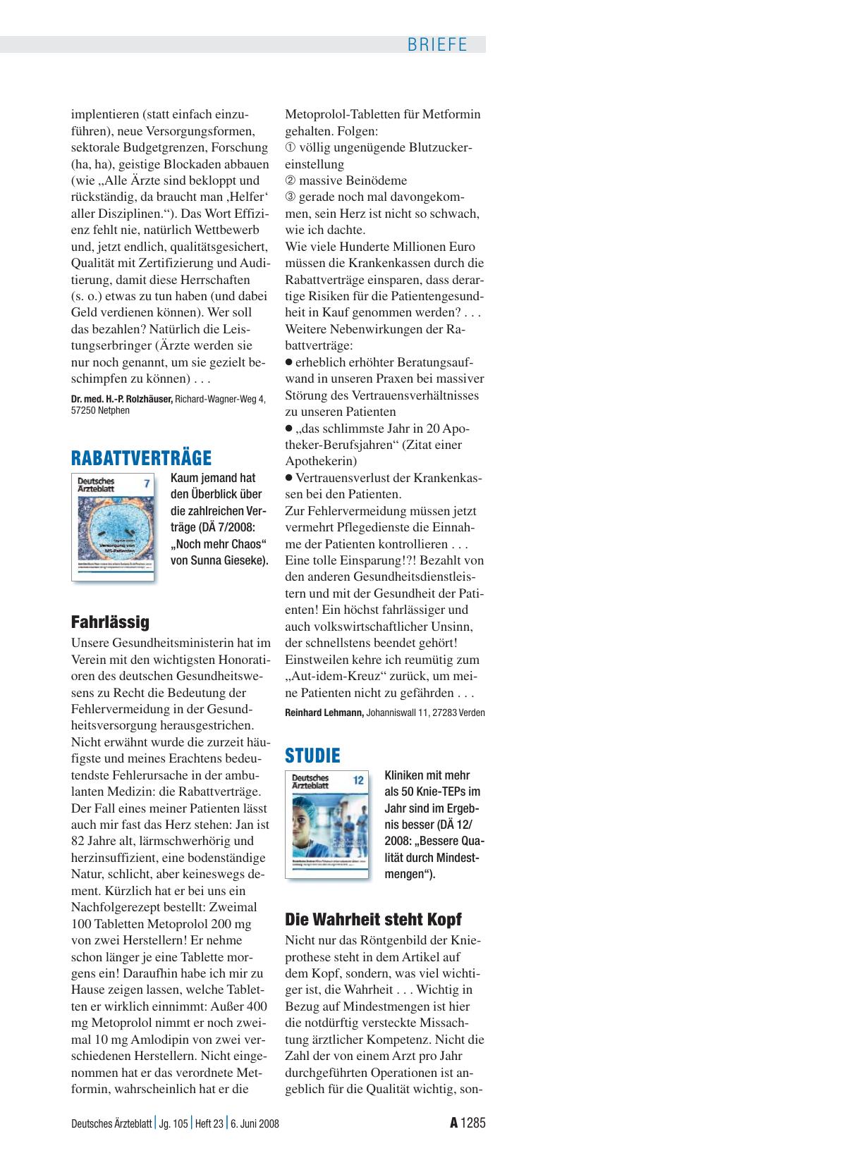 Vorschauseite 1: Rabattverträge: Fahrlässig