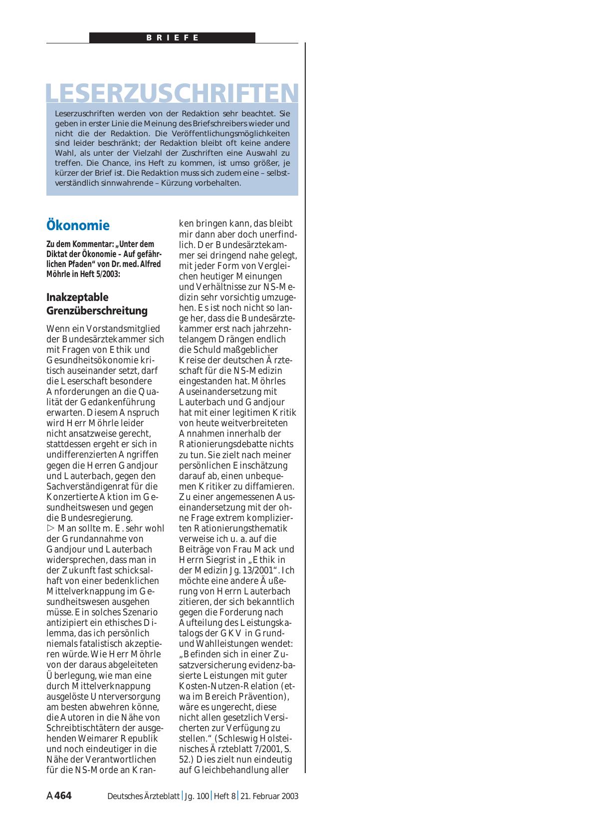 Vorschauseite 1: Ökonomie: Inakzeptable Grenzüberschreitung