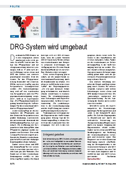 Vorschauseite 1: DRG-System wird umgebaut