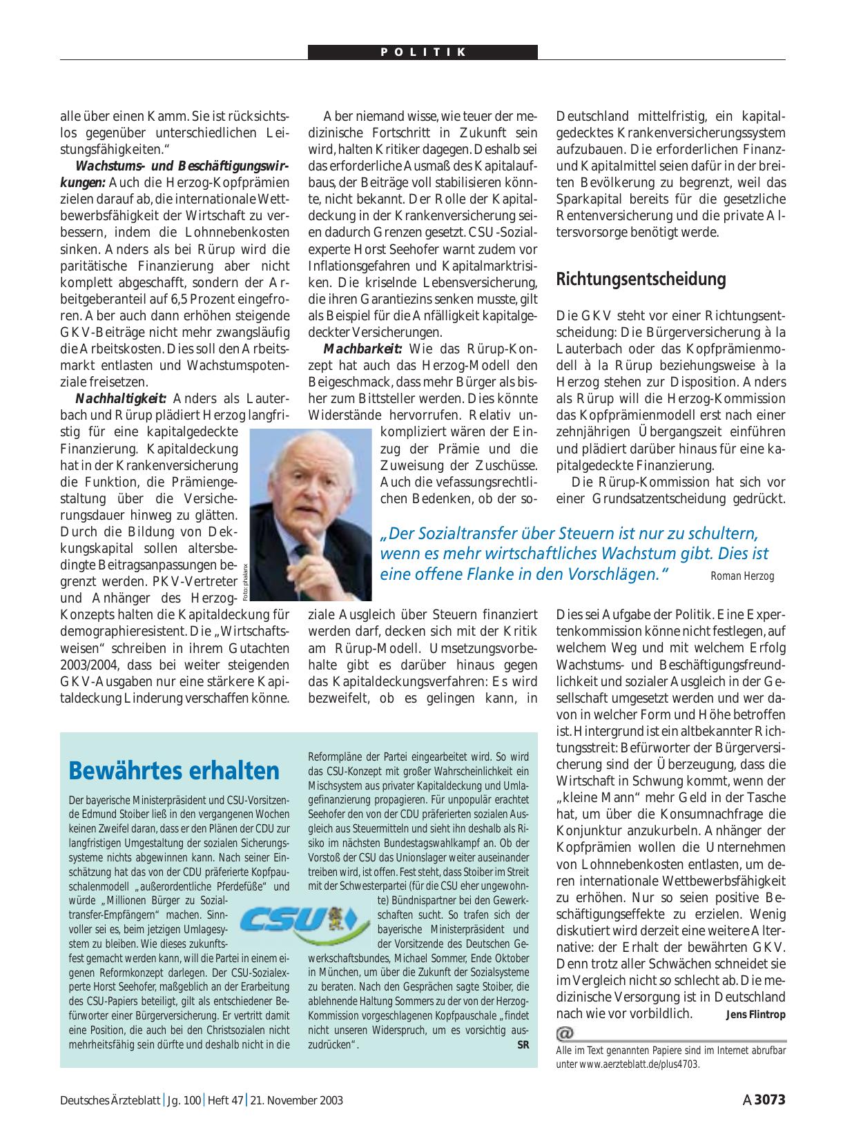 Vorschauseite 1: CSU: Bewährtes erhalten