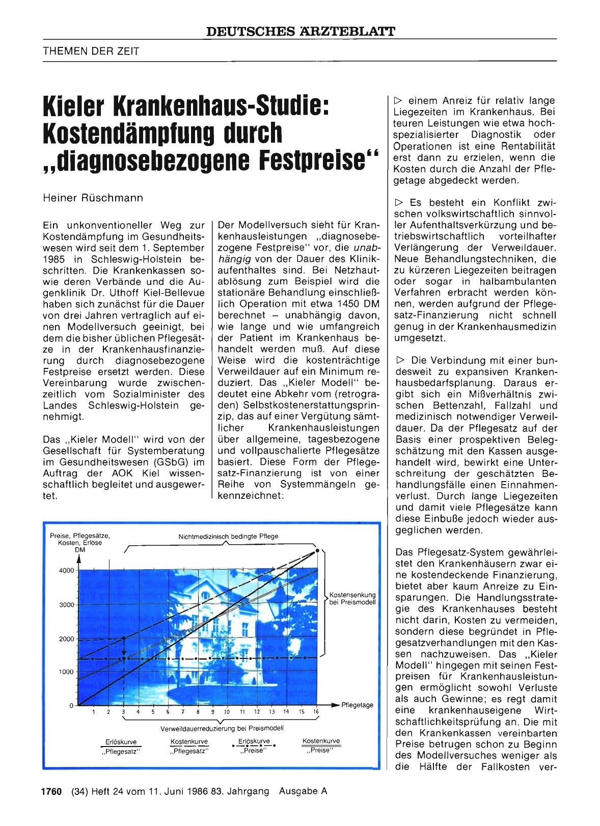 Vorschauseite 1: Kieler Krankenhaus-Studie: Kostendämpfung durch „diagnosebezogene Festpreise“