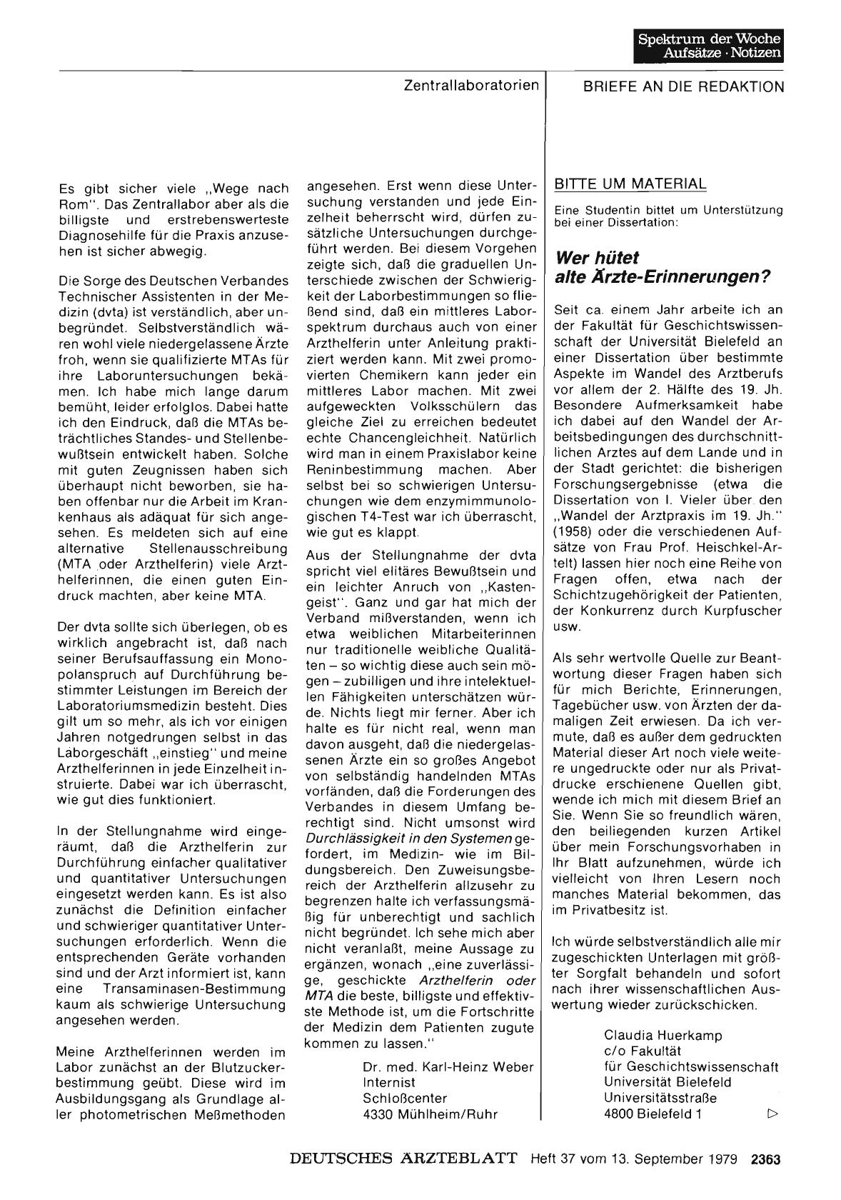 Vorschauseite 1: BITTE UM MATERIAL: Wer hütet alte Ärzte-Erinnerungen?