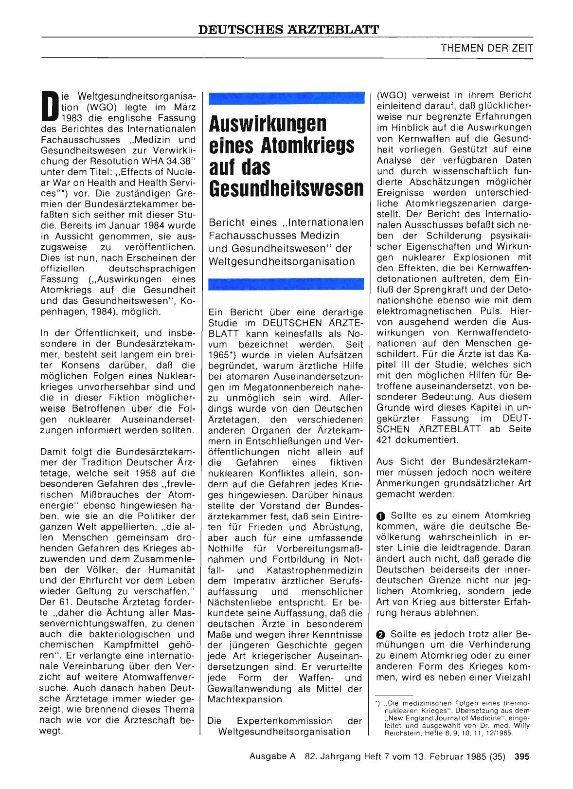 Vorschauseite 1: Auswirkungen eines Atomkriegs auf das Gesundheitswesen
