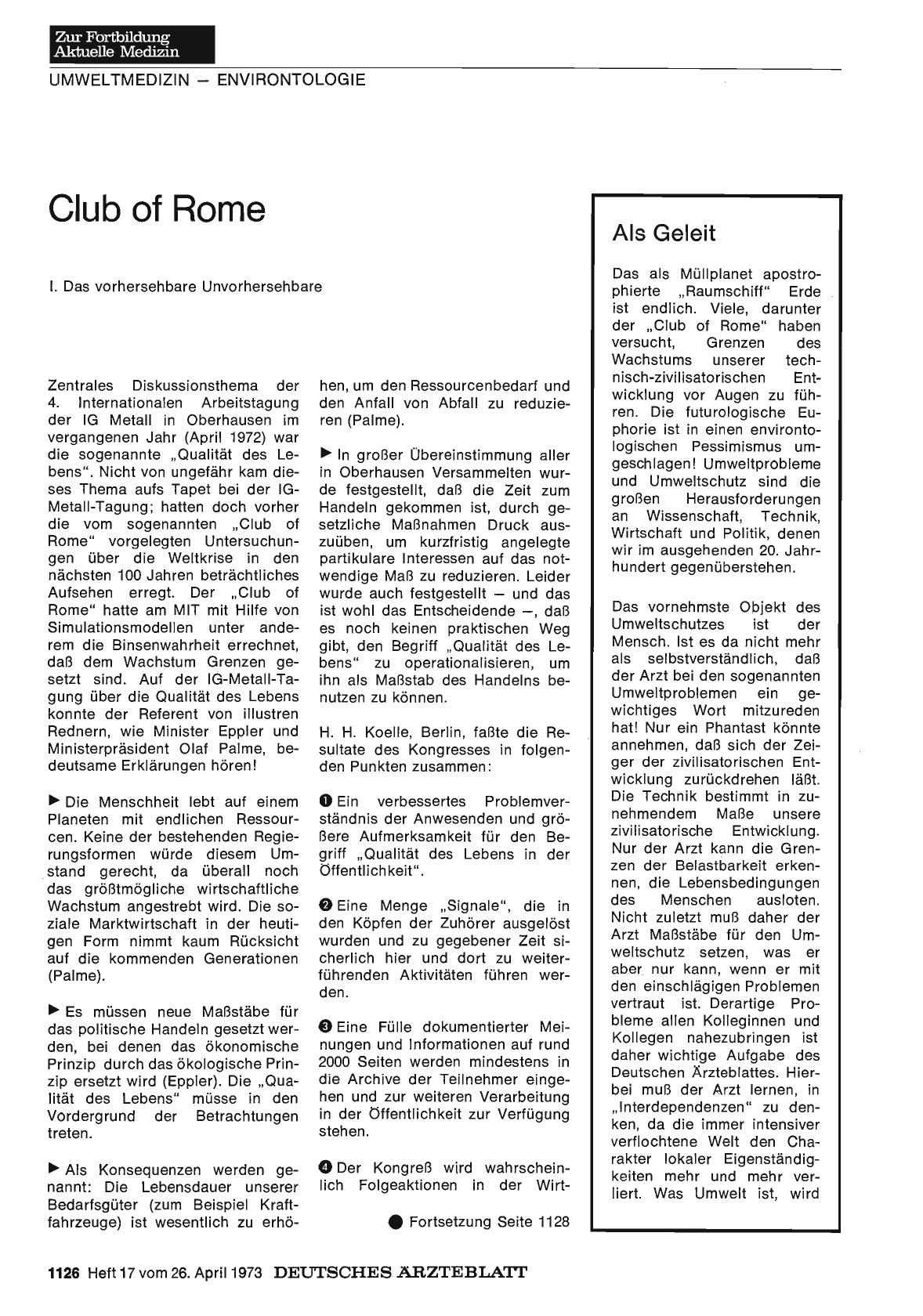 Vorschauseite 1: Club of Rome