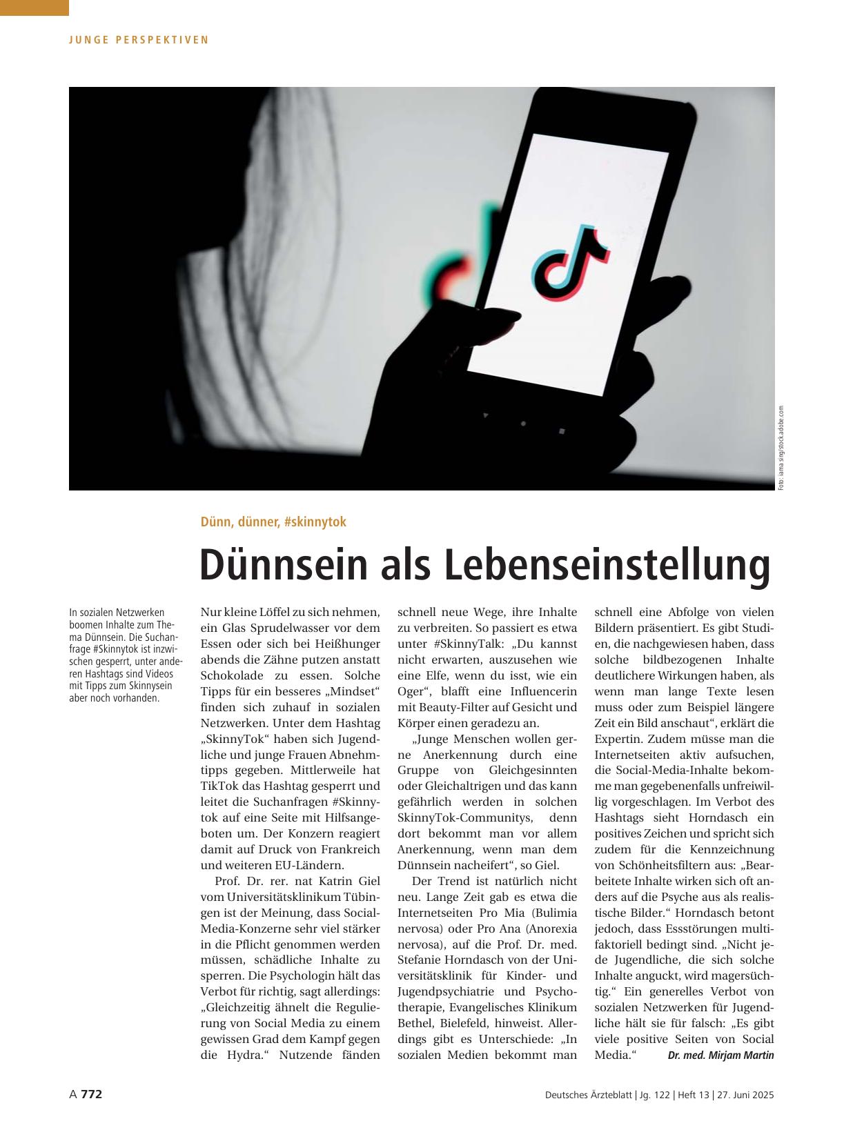 Vorschauseite 1: Dünn, dünner, #skinnytok: Dünnsein als Lebenseinstellung