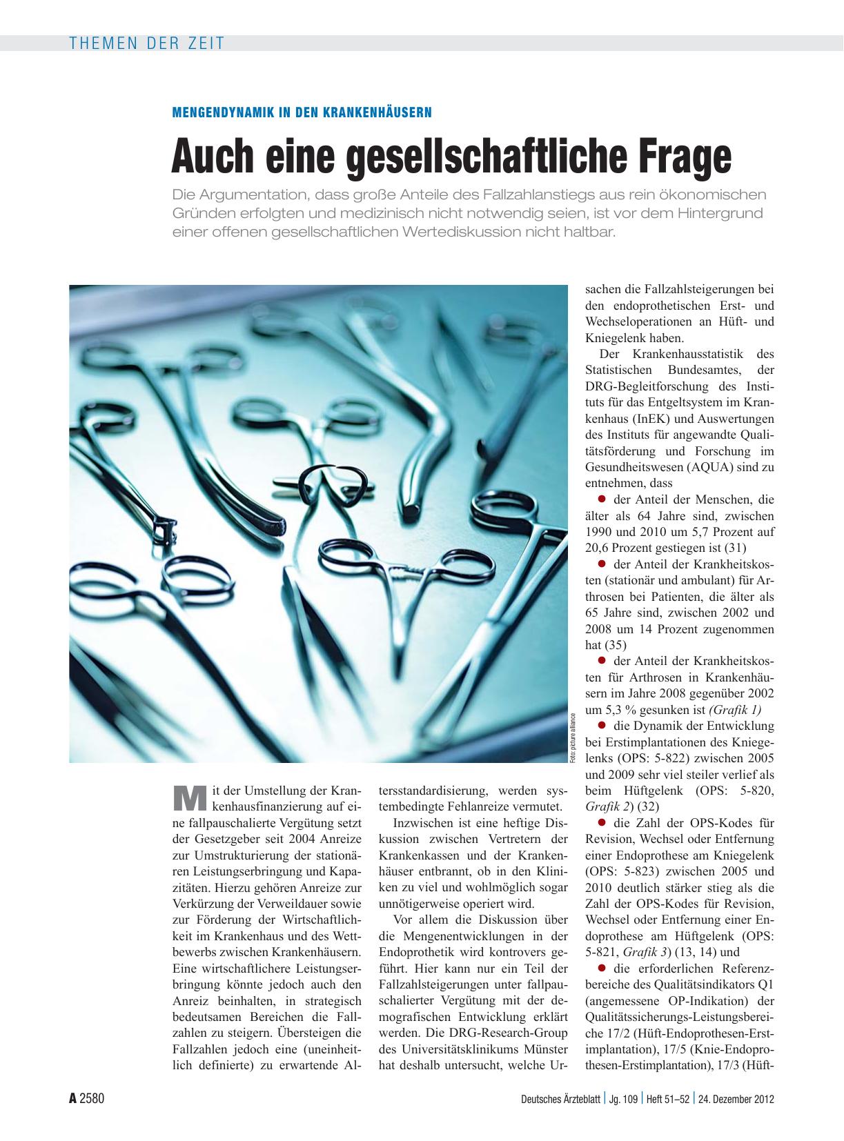 Vorschauseite 1: Mengendynamik in den Krankenhäusern: Auch eine gesellschaftliche Frage