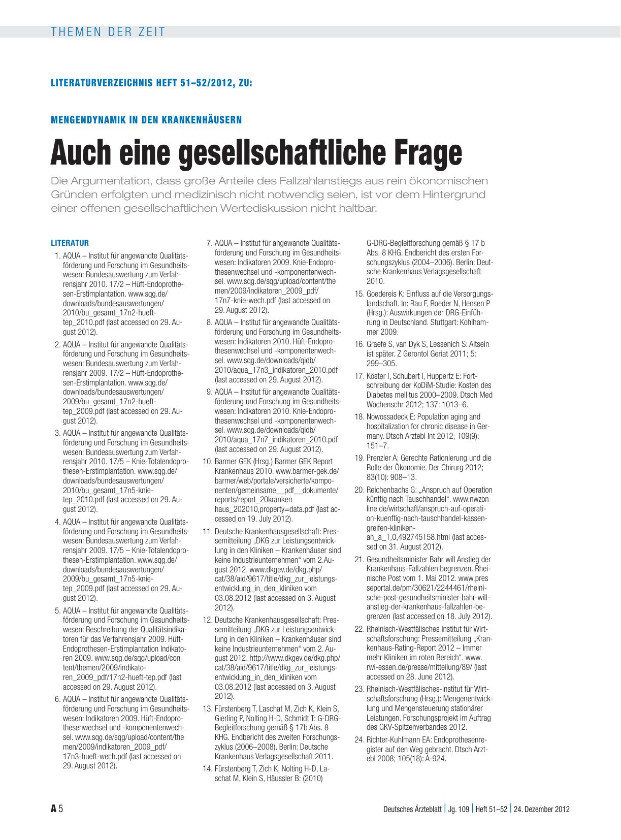 Vorschauseite 5: Mengendynamik in den Krankenhäusern: Auch eine gesellschaftliche Frage