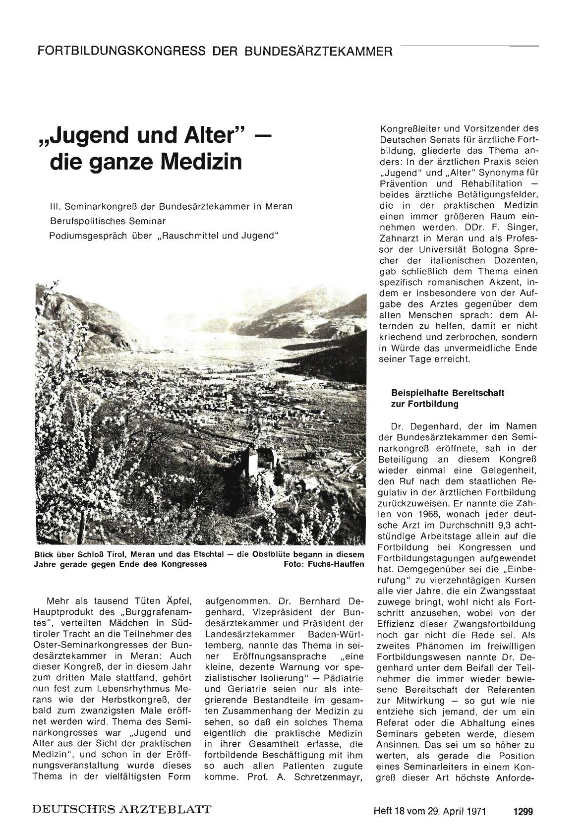Vorschauseite 1: "Jugend und Alter" - die ganze Medizin