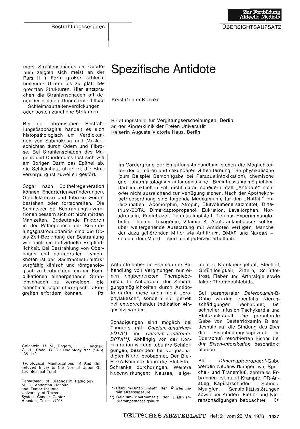 Vorschauseite 1: Spezifische Antidote