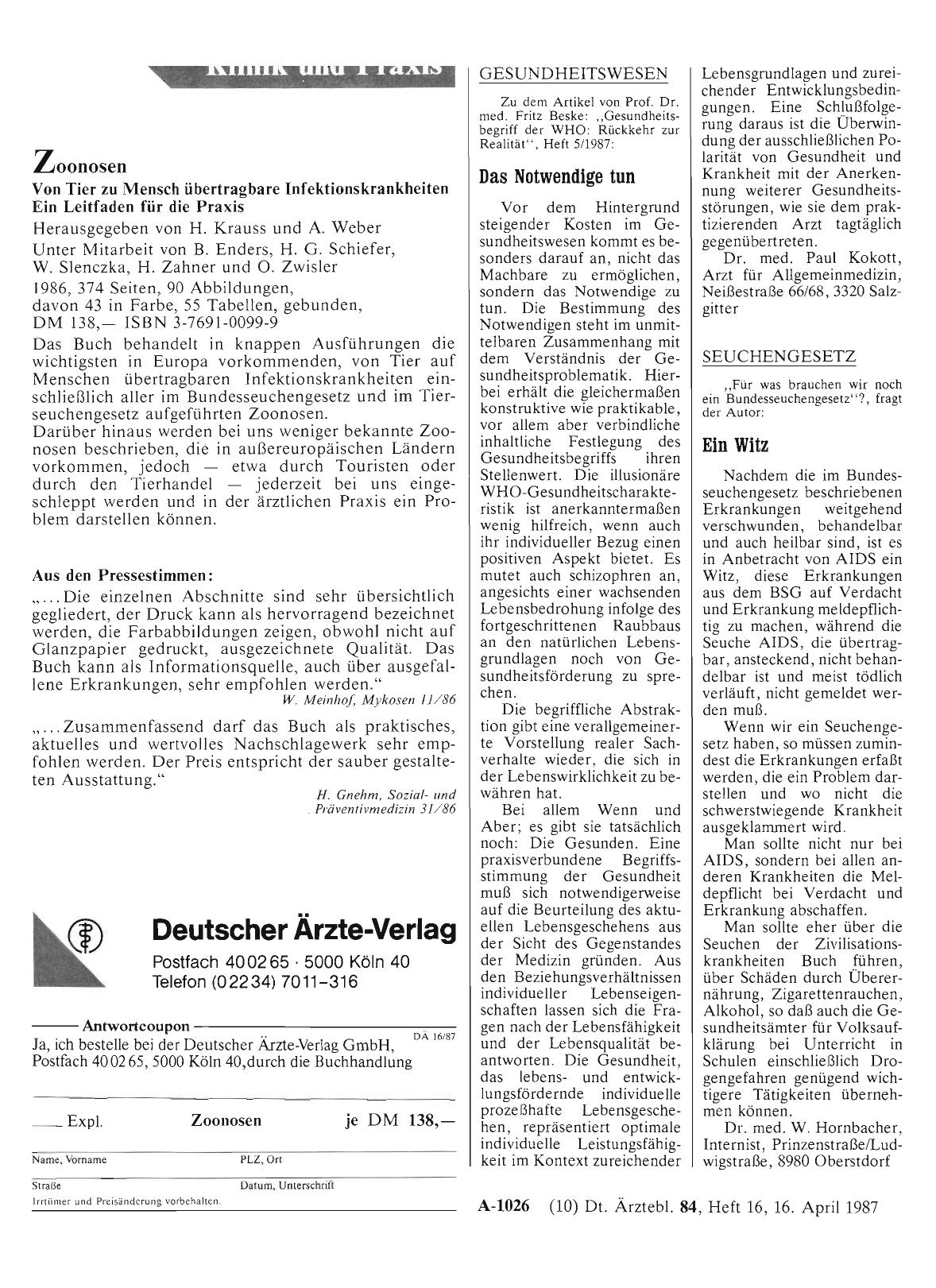 Vorschauseite 1: GESUNDHEITSWESEN: Das Notwendige tun