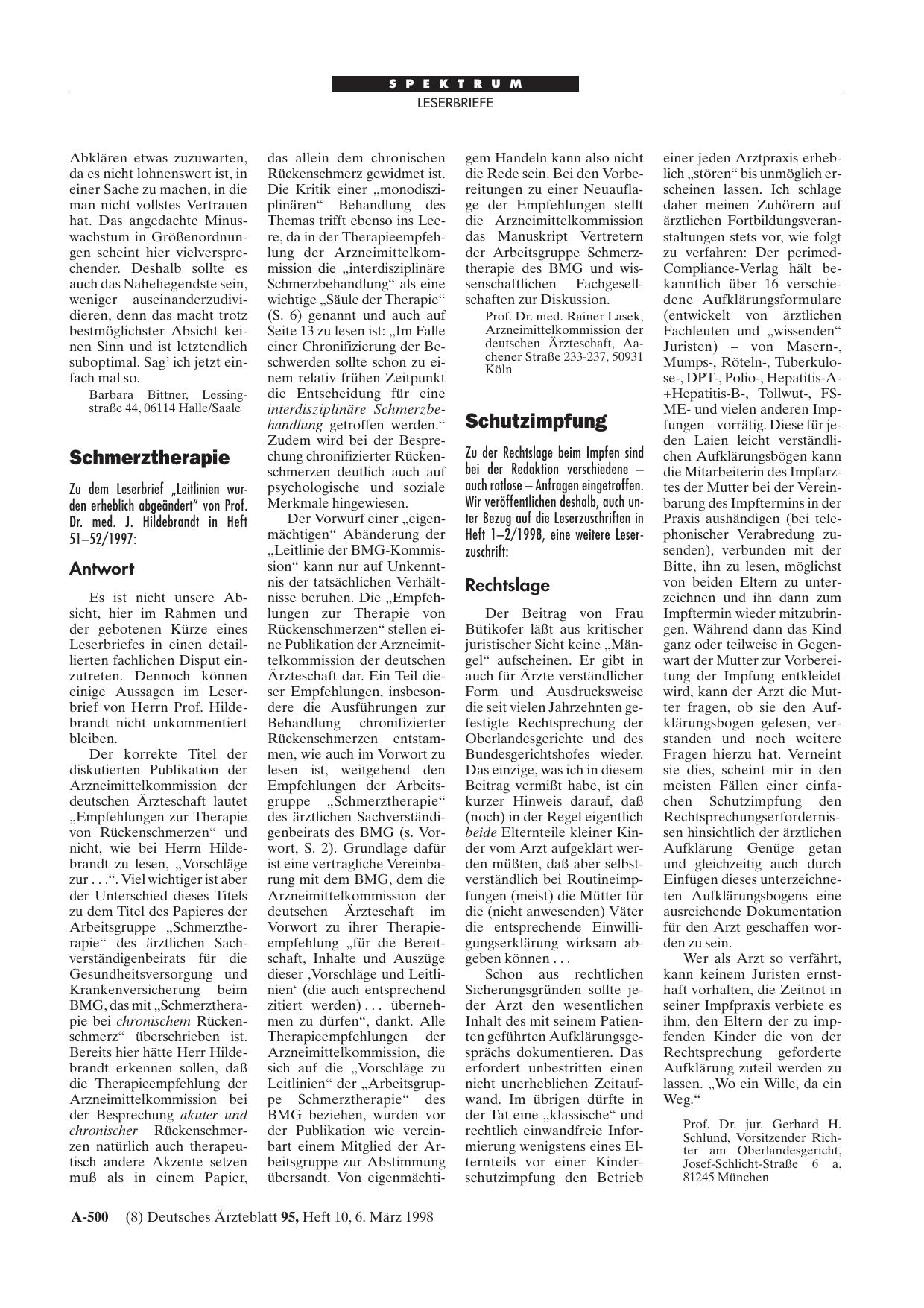 Vorschauseite 1: Schutzimpfung: Rechtslage