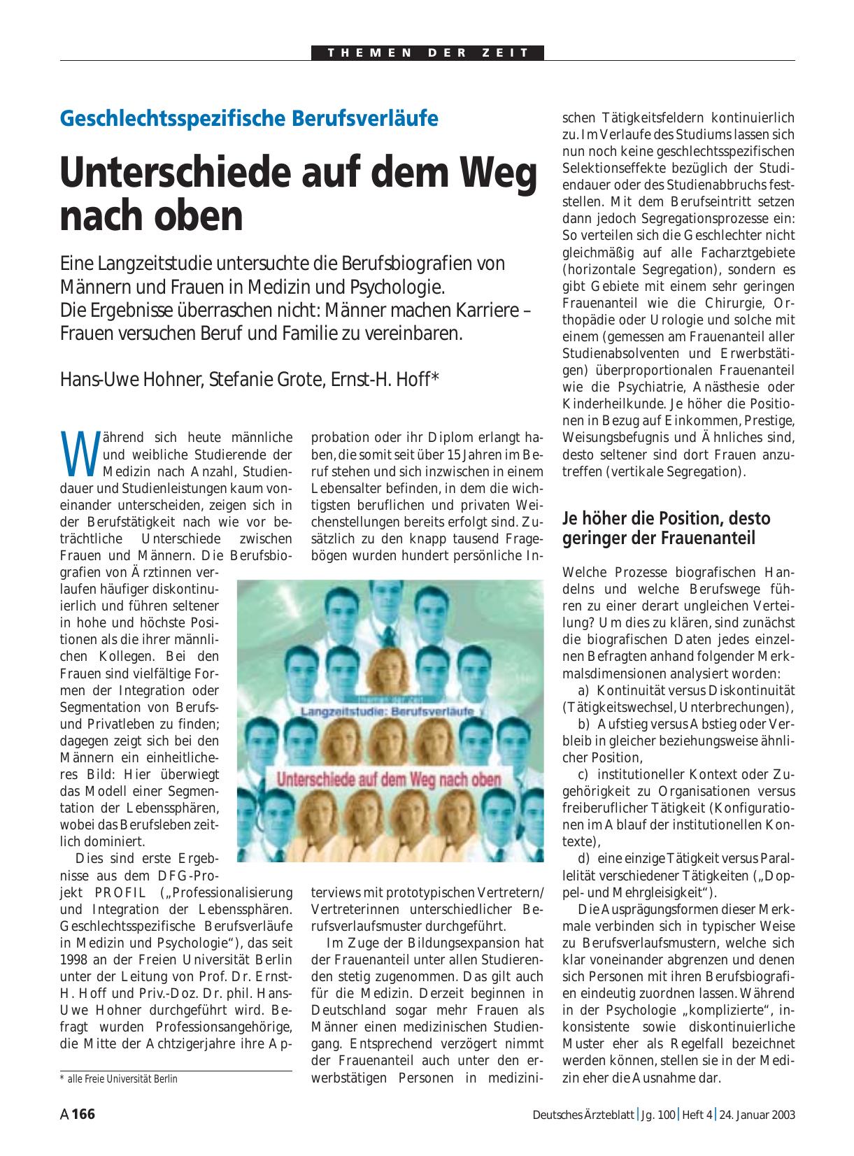 Vorschauseite 1: Geschlechtsspezifische Berufsverläufe: Unterschiede auf dem Weg nach oben