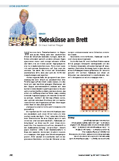 Vorschauseite 1: Schach: Todesküsse am Brett