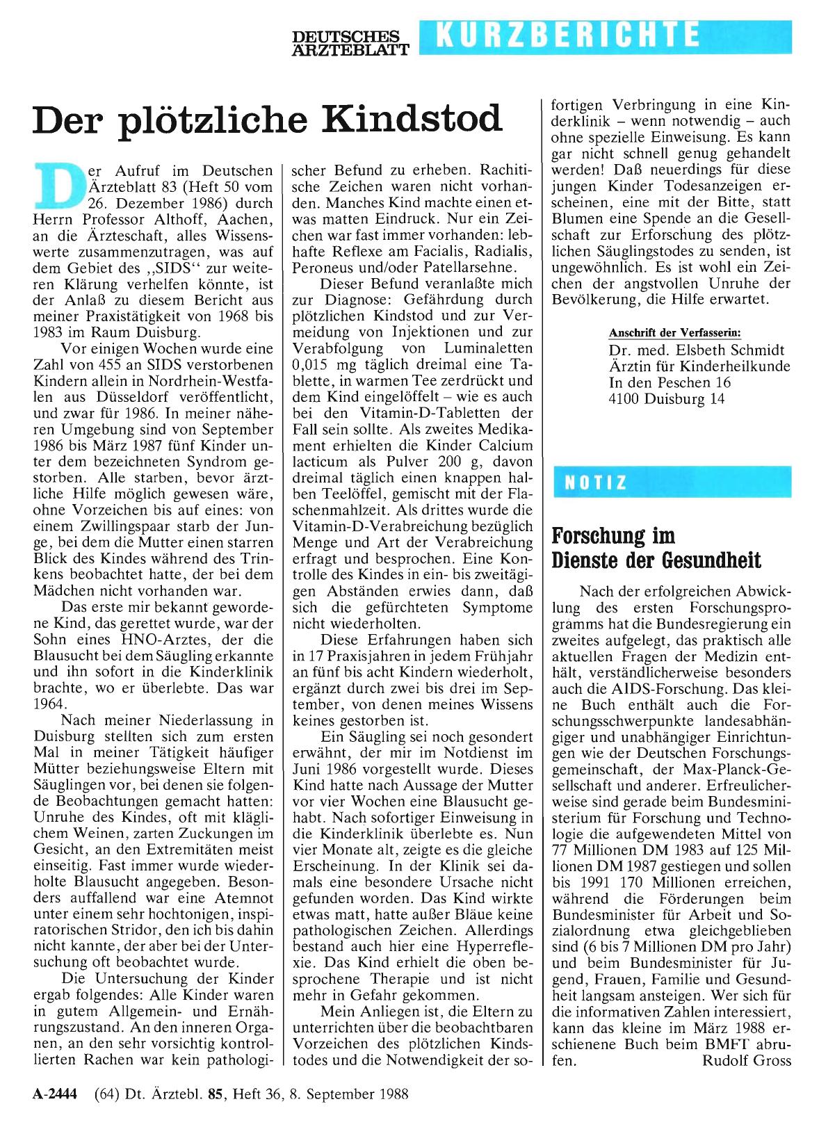 Vorschauseite 1: Der plötzliche Kindstod